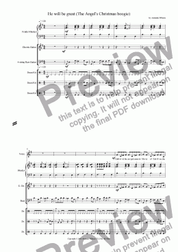 page one of Angels sing: He will be great ( The Angel’s Christmas boogie) (guitar/band)