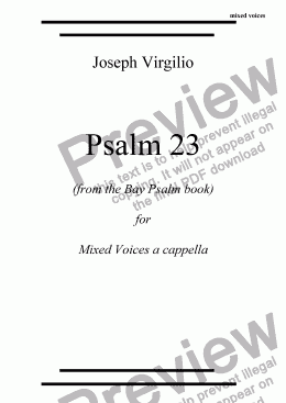 page one of Psalm 23 for SATB Mixed Voices a cappella