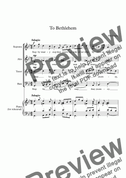 page one of To Bethlehem - Unaccompanied choir