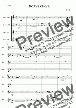 page one of Horns Choir