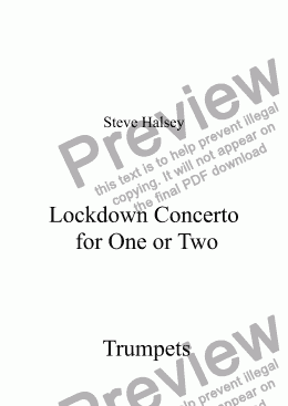 page one of Lockdown Concerto  for One or Two