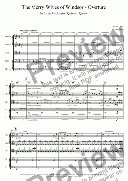 page one of The Merry Wives of Windsor - Overture