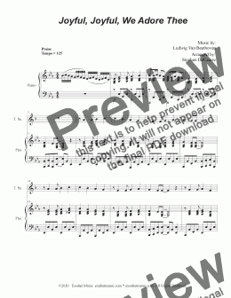 page one of Joyful, Joyful, We Adore Thee (for Tenor Saxophone and Piano)