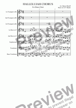 page one of Hallelujah Chorus for Brass Octet