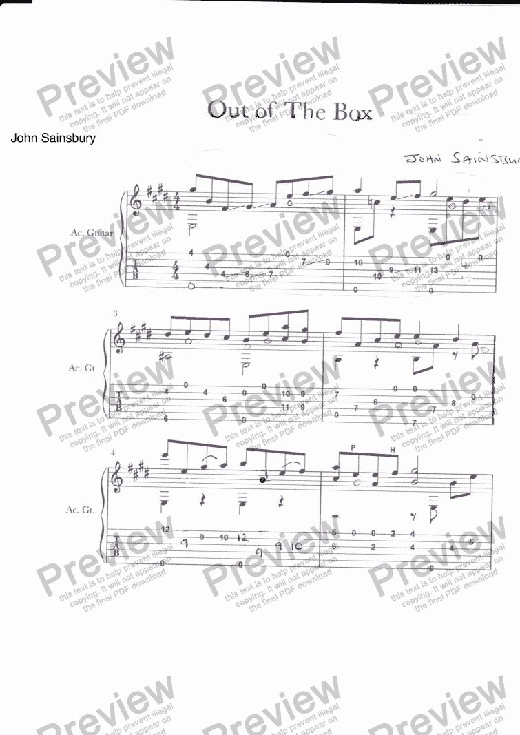 Out Of The Box - Download Sheet Music PDF file