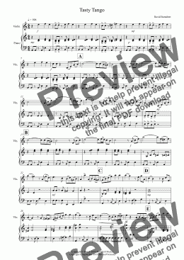 page one of Tasty Tango for Violin and Piano