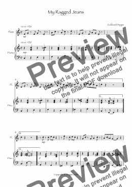 page one of 'My Ragged Jeans' for Flute & Piano