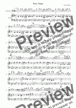page one of Tasty Tango for Cello and Piano