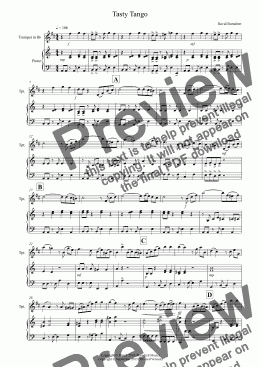 page one of Tasty Tango for Trumpet and Piano