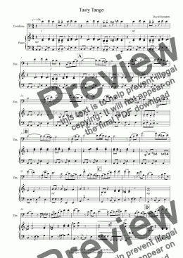 page one of Tasty Tango for Trombone and Piano