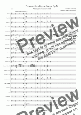page one of Tchaikovsky - Polonaise from Eugene Onegin Op.24 - Concert Band - Score