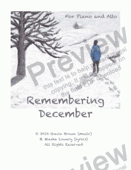 page one of Remembering December for Alto and Piano