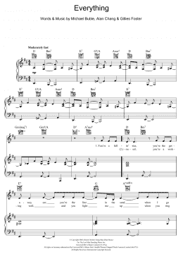 page one of Everything (Piano, Vocal & Guitar Chords)
