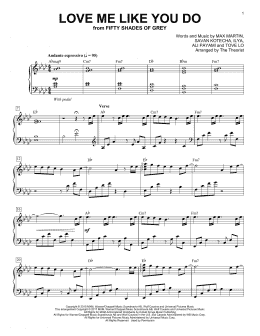 page one of Love Me Like You Do (Piano Solo)