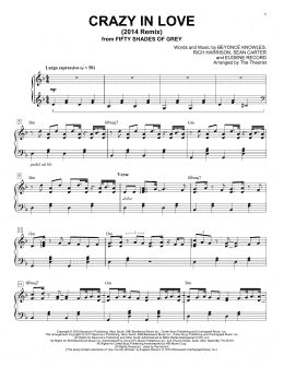 page one of Crazy In Love (Piano Solo)
