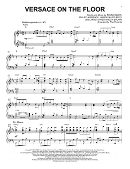page one of Versace On The Floor (Piano Solo)