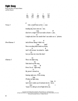 page one of Fight Song (Ukulele Chords/Lyrics)