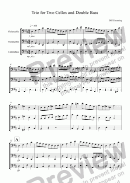 page one of Trio for Two Cellos and Double Bass