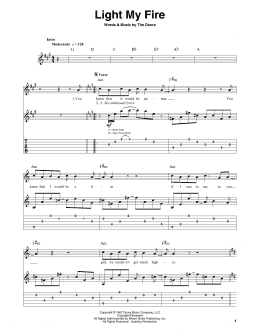page one of Light My Fire (Guitar Tab (Single Guitar))