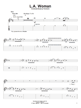 page one of L.A. Woman (Guitar Tab (Single Guitar))