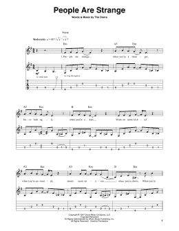 page one of People Are Strange (Guitar Tab (Single Guitar))