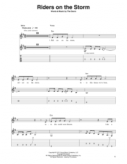 page one of Riders On The Storm (Guitar Tab (Single Guitar))