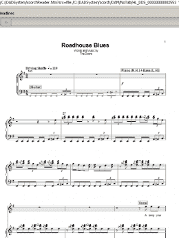 page one of Roadhouse Blues (Piano & Vocal)