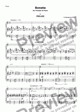 page one of Sonata for Trumpet and Piano 