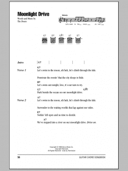 page one of Moonlight Drive (Guitar Chords/Lyrics)