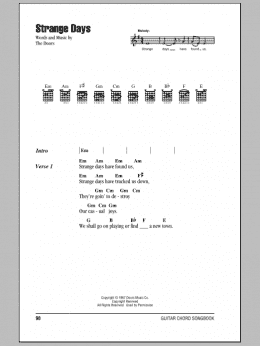 page one of Strange Days (Guitar Chords/Lyrics)