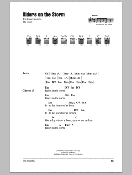 page one of Riders On The Storm (Guitar Chords/Lyrics)