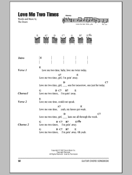 page one of Love Me Two Times (Guitar Chords/Lyrics)