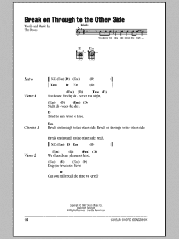 page one of Break On Through To The Other Side (Guitar Chords/Lyrics)
