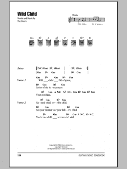 page one of Wild Child (Guitar Chords/Lyrics)