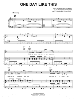 page one of One Day Like This (Piano, Vocal & Guitar Chords (Right-Hand Melody))