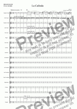 page one of La Calinda (Brass Band)