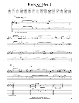 page one of Hand On Heart (Guitar Tab)