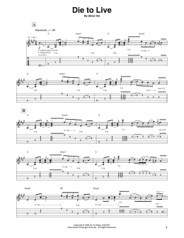 page one of Die To Live (Guitar Tab)
