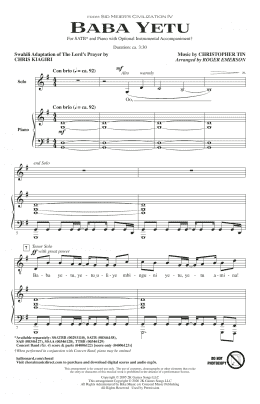 page one of Baba Yetu (from Civilization IV) (arr. Roger Emerson) (SATB Choir)