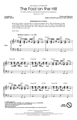 page one of The Fool On The Hill (arr. Kirby Shaw) (SAB Choir)
