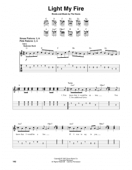 page one of Light My Fire (Easy Guitar Tab)