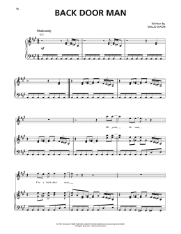 page one of Back Door Man (Piano, Vocal & Guitar Chords (Right-Hand Melody))