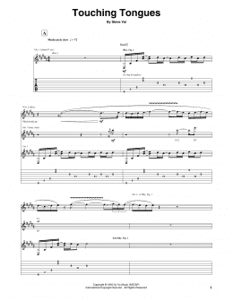 page one of Touching Tongues (Guitar Tab)