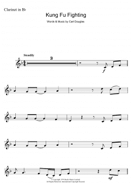 page one of Kung Fu Fighting (Clarinet Solo)