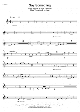 page one of Say Something (Clarinet Solo)