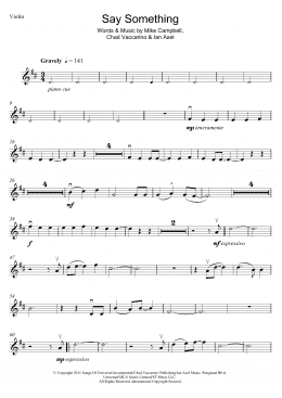 page one of Say Something (Violin Solo)