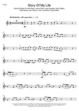 page one of Story Of My Life (Violin Solo)