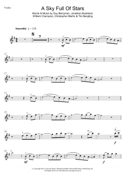 page one of A Sky Full Of Stars (Violin Solo)