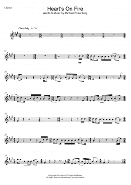 page one of Heart's On Fire (Clarinet Solo)
