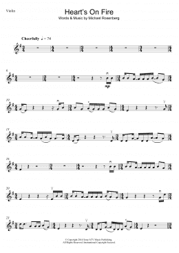 page one of Heart's On Fire (Violin Solo)